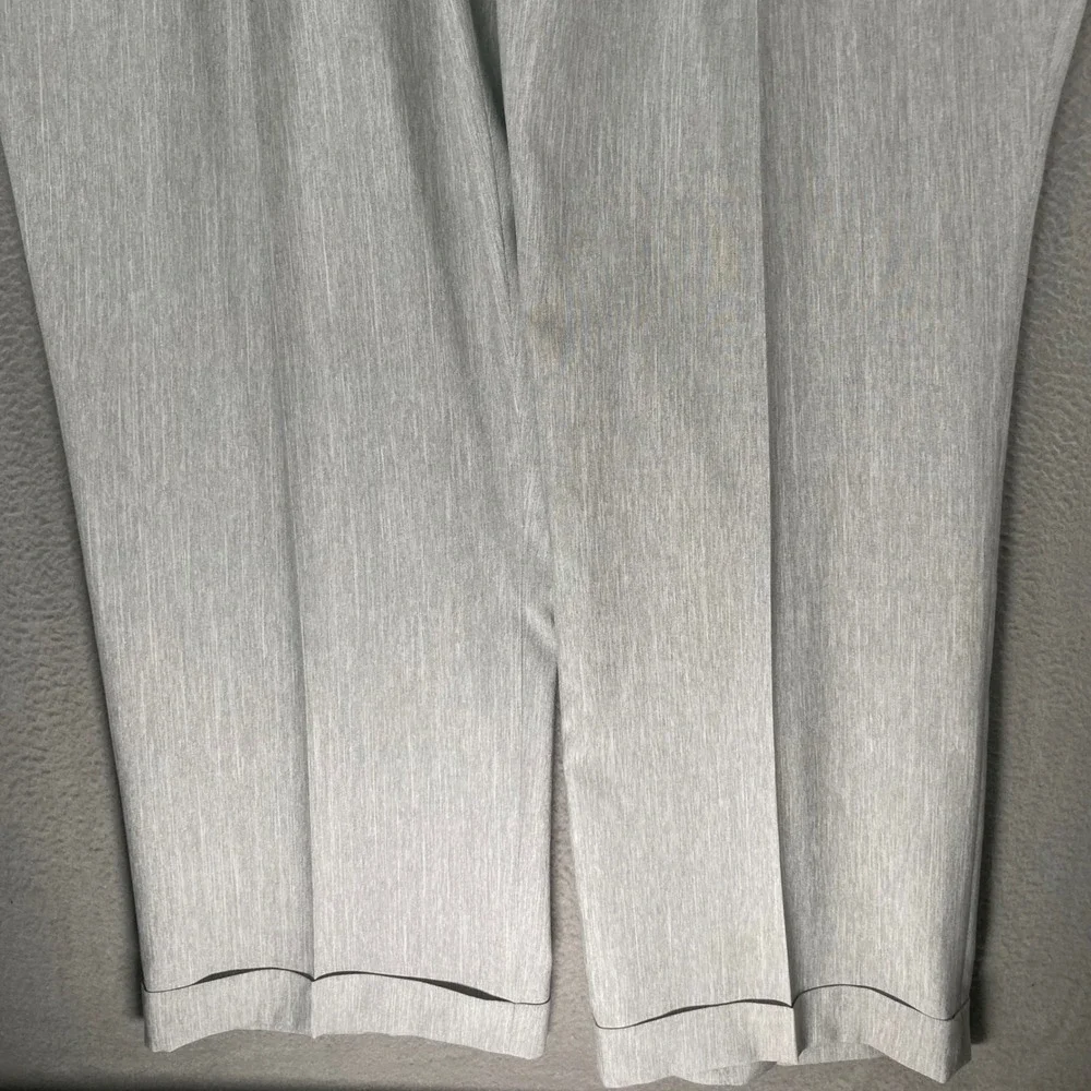 Montique Men Size 46‎ Grey Striped Polyester Pleated Dress Pants